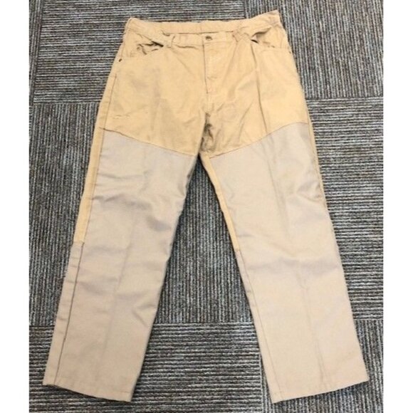 SCHEELS OUTFITTERS Men's 38x 30 Hunting Cotton Poly Jeans Tan Brush Guard Pants - Picture 1 of 6